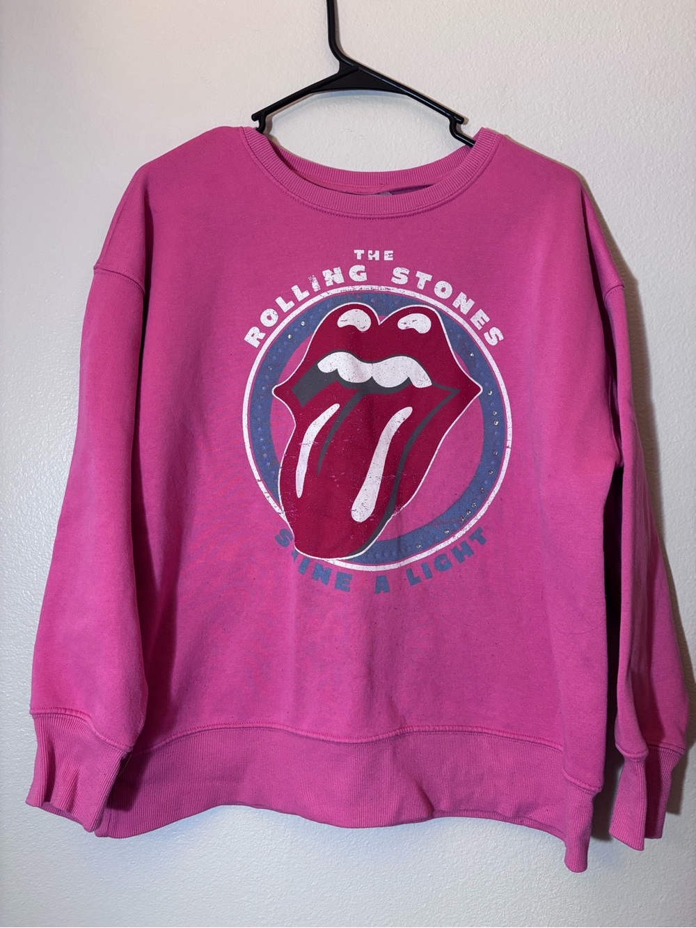 the Rolling Stones Hot Pink Logo Crewneck Sweatshirt